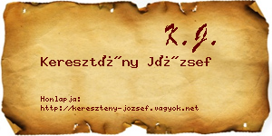 Keresztény József névjegykártya